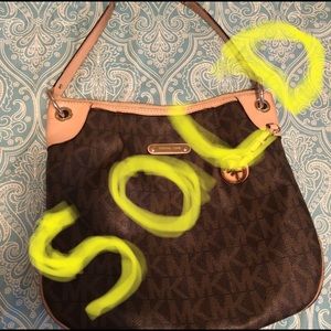 Michael Kors brown and tan logo bag